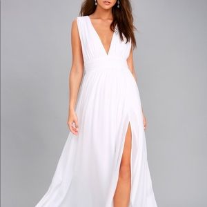 Lulus Heavenly Hues White Maxi Dress